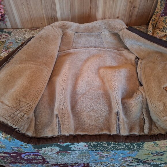 Vintage, Overland Sheepskin Bomber Jacket - Picture 7 of 11